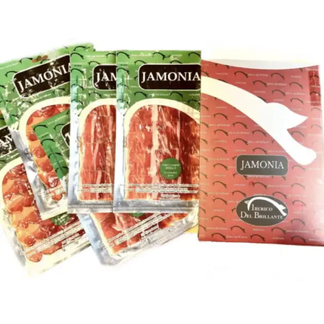 ESTUCHE JAMONIA 5 sobres (100 g) 3 Jamón y 2 Lomo Ibérico Cebo de Campo